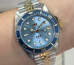 Orient 3 Estrelas Automático Sports sea Submariner 39 YN6TT023 misto azul celeste - imagem 1