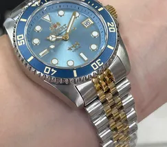 Orient 3 Estrelas Automático Sports sea Submariner 39 YN6TT023 misto azul celeste - imagem 5