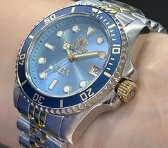 Orient 3 Estrelas Automático Sports sea Submariner 39 YN6TT023 misto azul celeste - imagem 4