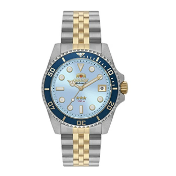 Orient 3 Estrelas Automático Sports sea Submariner 39 YN6TT023 misto azul celeste