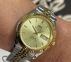 Orient 3 EStrelas Automático Classico misto 469ED1F Champanhe - imagem 1