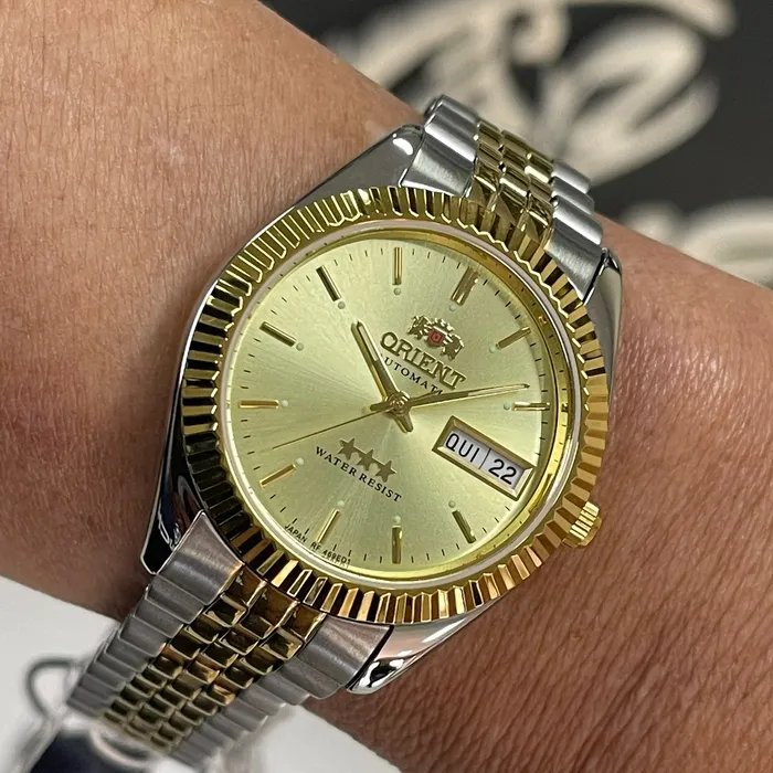 Orient 3 EStrelas Automático Classico misto 469ED1F Champanhe