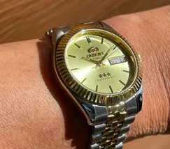 Orient 3 EStrelas Automático Classico misto 469ED1F Champanhe - imagem 6