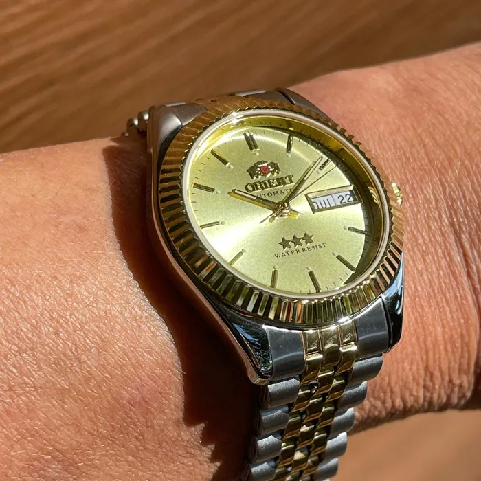 Orient 3 EStrelas Automático Classico misto 469ED1F Champanhe