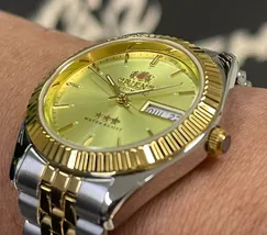 Orient 3 EStrelas Automático Classico misto 469ED1F Champanhe - imagem 4