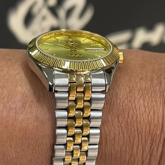 Orient 3 EStrelas Automático Classico misto 469ED1F Champanhe