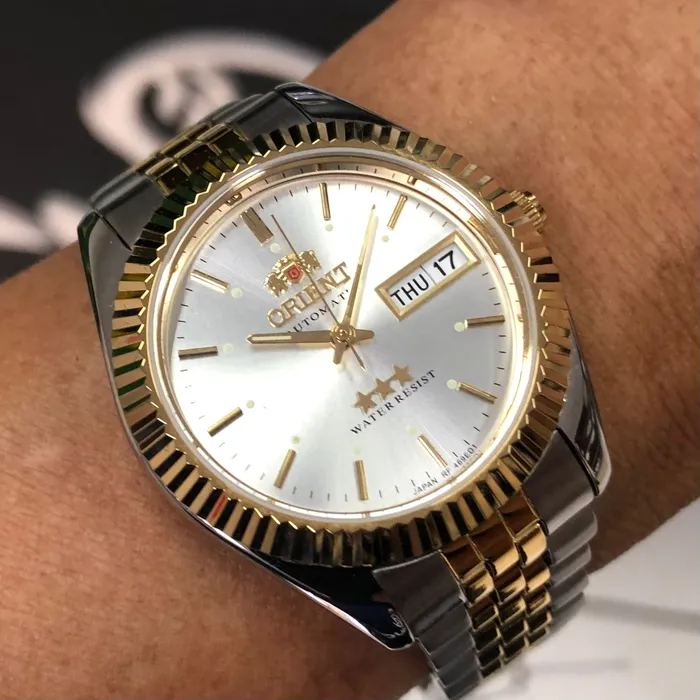 Orient 3 EStrelas Automático Classico 469ED1NH Branco