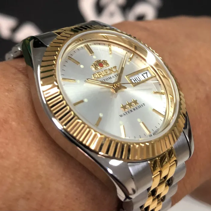 Orient 3 EStrelas Automático Classico 469ED1NH Branco