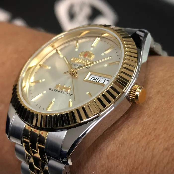 Orient 3 EStrelas Automático Classico 469ED1NH Branco