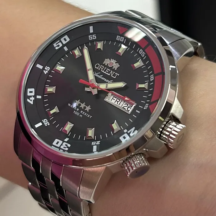 Orient 3 EStrelas Automático King Diver 469SS058NH Preto