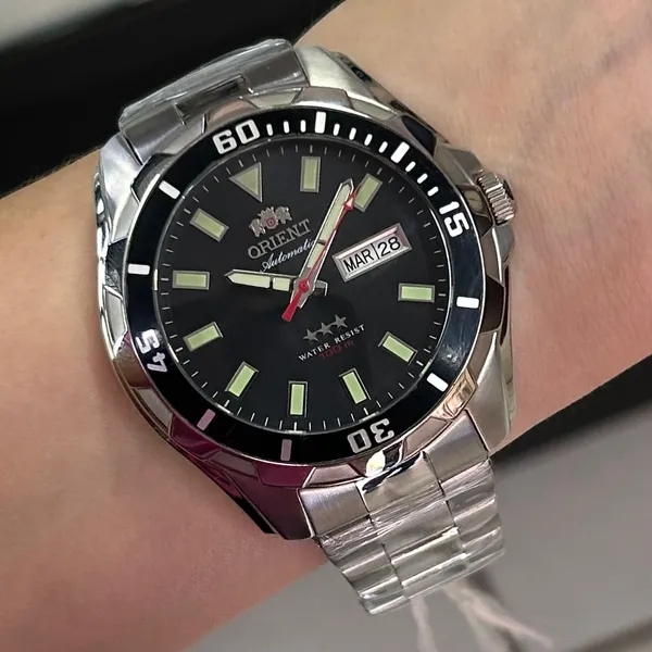 Orient 3 EStrelas Automático NH36 469SS078NH Preto