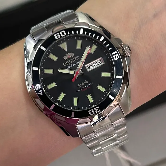 Orient 3 EStrelas Automático NH36 469SS078NH Preto