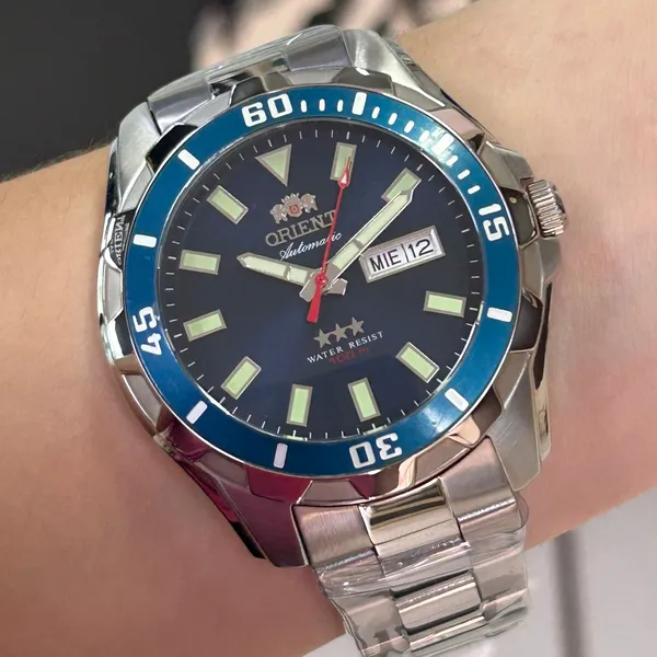 Orient 3 EStrelas Automático NH36 469SS078NH Azul