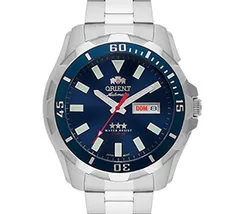 Orient 3 EStrelas Automático NH36 469SS078NH Azul - imagem 2