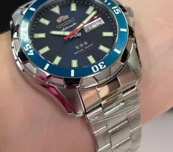 Orient 3 EStrelas Automático NH36 469SS078NH Azul - imagem 5