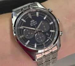 Relógio Orient Stretto Solar Chronograph RA-TX0303L10B Safira | Taniguchi Relógios - imagem 1