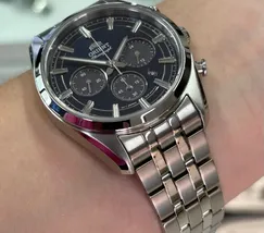 Relógio Orient Stretto Solar Chronograph RA-TX0303L10B Safira | Taniguchi Relógios - imagem 5