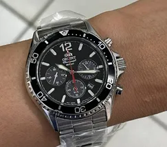 Relógio Orient Mako Solar Chronograph RA-TX0202B10B Safira | Taniguchi Relógios - imagem 1