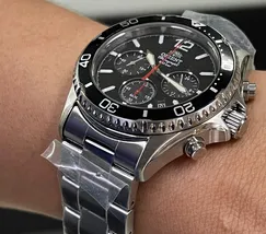 Relógio Orient Mako Solar Chronograph RA-TX0202B10B Safira | Taniguchi Relógios - imagem 4