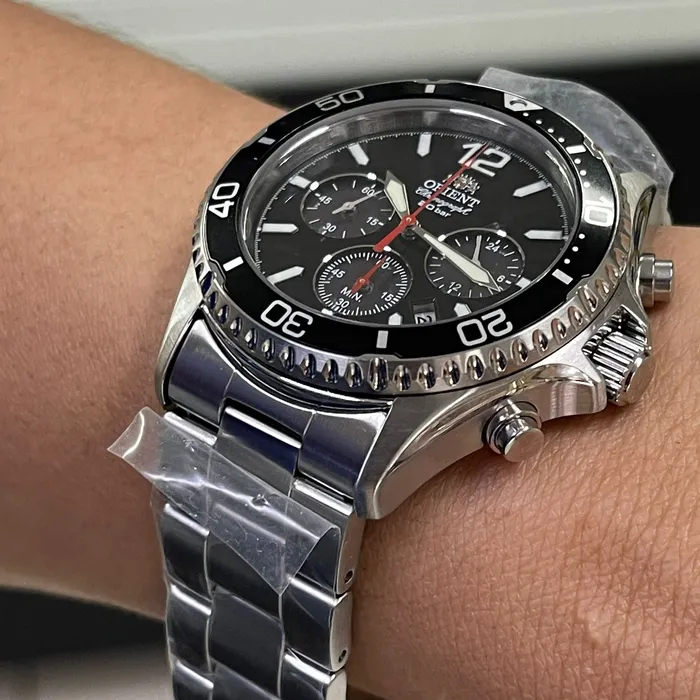 Relógio Orient Mako Solar Chronograph RA-TX0202B10B Safira | Taniguchi Relógios