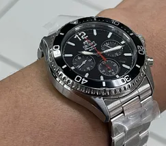 Relógio Orient Mako Solar Chronograph RA-TX0202B10B Safira | Taniguchi Relógios - imagem 6