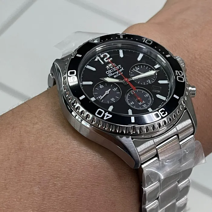 Relógio Orient Mako Solar Chronograph RA-TX0202B10B Safira | Taniguchi Relógios