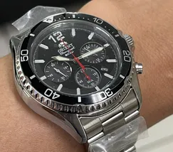 Relógio Orient Mako Solar Chronograph RA-TX0202B10B Safira | Taniguchi Relógios - imagem 3