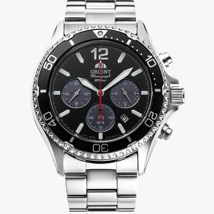 Relógio Orient Mako Solar Chronograph RA-TX0202B10B Safira | Taniguchi Relógios