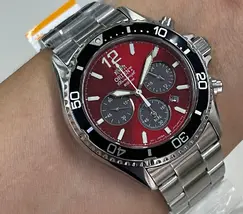 Orient Mako Chronograph Solar RATX0207R10B Vermelho - imagem 1