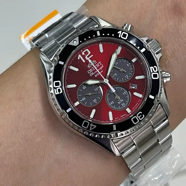Orient Mako Chronograph Solar RATX0207R10B Vermelho