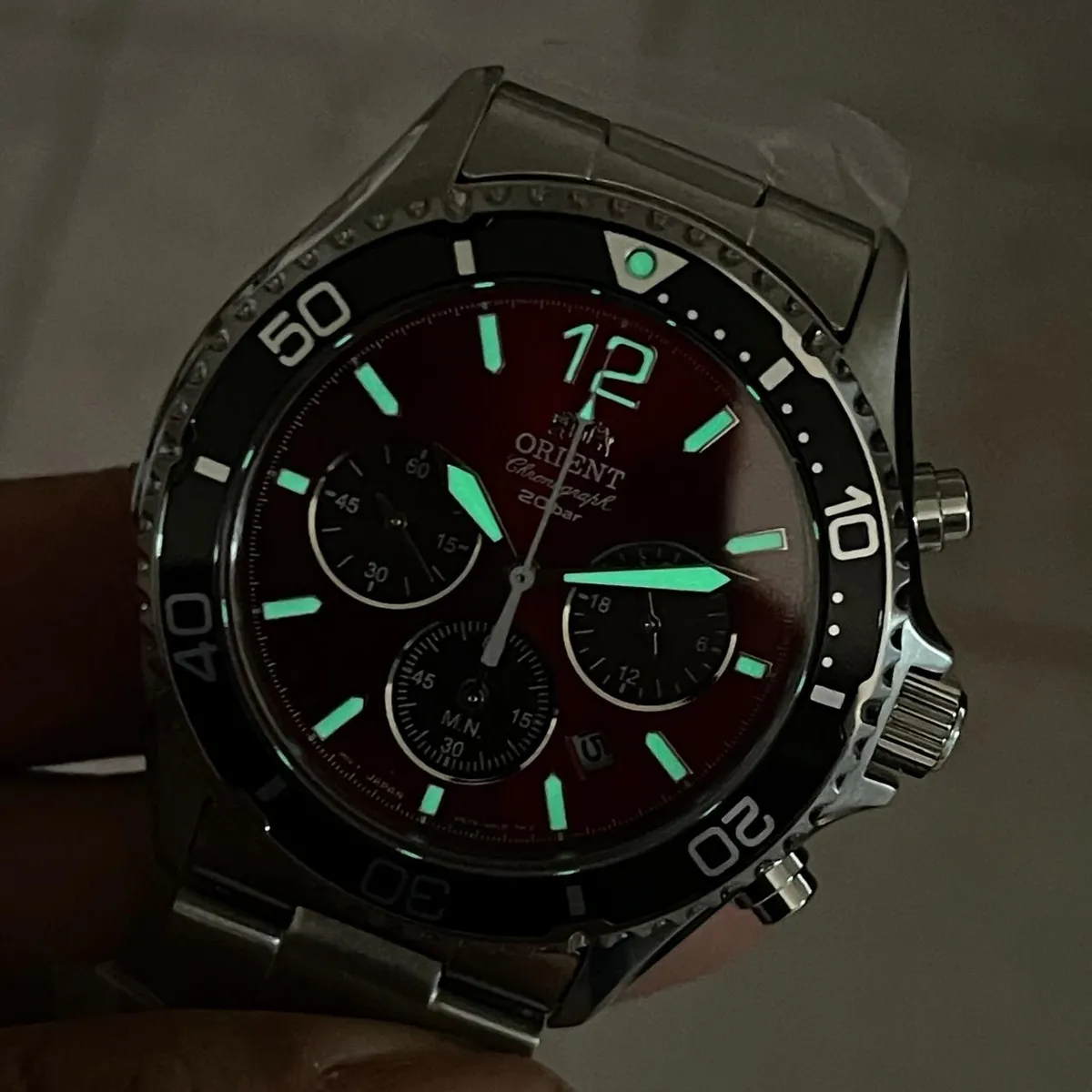 Relógio Orient Mako Solar Chronograph RA-TX0207R10B Vermelho