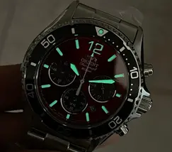 Orient Mako Chronograph Solar RATX0207R10B Vermelho - imagem 6