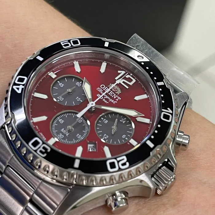 Relógio Orient Mako Solar Chronograph RA-TX0207R10B Vermelho | Taniguchi Relógios
