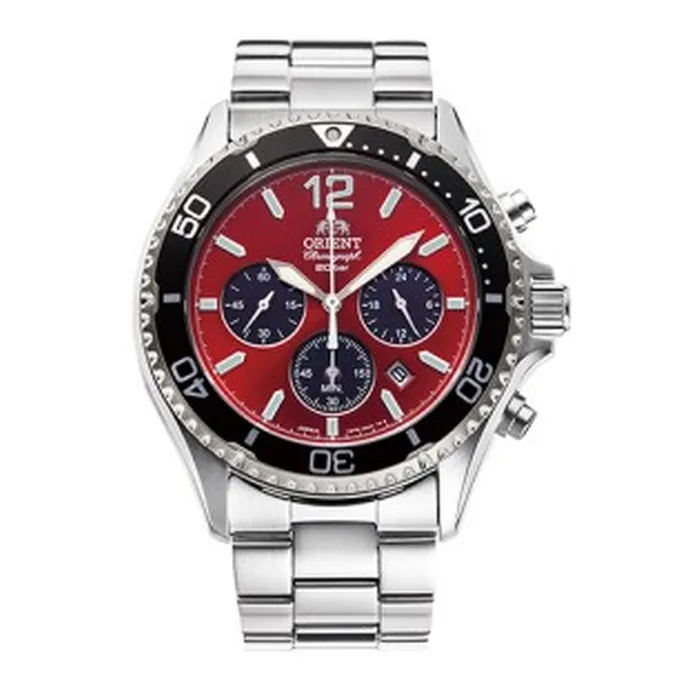 Relógio Orient Mako Solar Chronograph RA-TX0207R10B Vermelho | Taniguchi Relógios