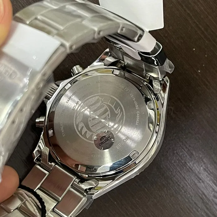 Relógio Orient Mako Solar Chronograph RA-TX0206L10B Safira | Taniguchi Relógios