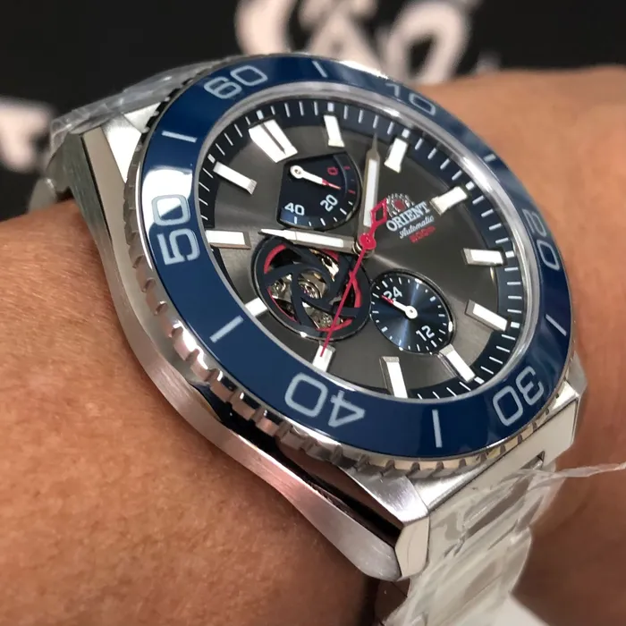 Orient Superior Automático Open Heart YN8SS003 Azul grafite