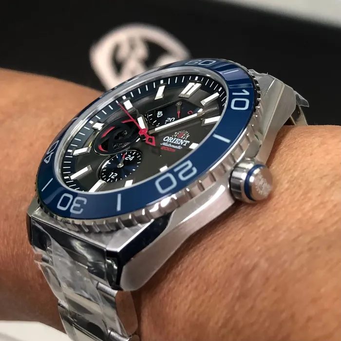 Orient Superior Automático Open Heart YN8SS003 Azul grafite