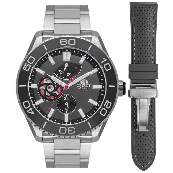 Orient Superior Automático Open Heart YN8SS002 Preto grafite