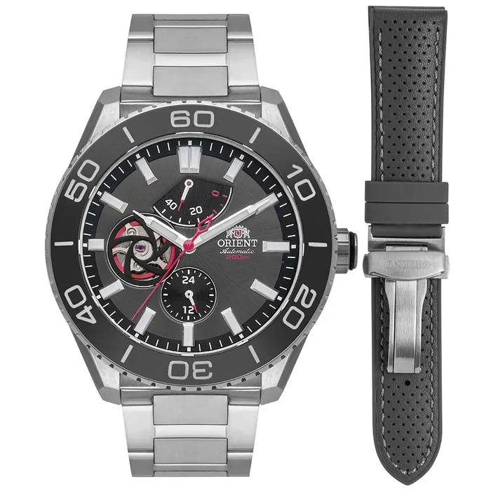 Orient Superior Automático Open Heart YN8SS002 Preto grafite