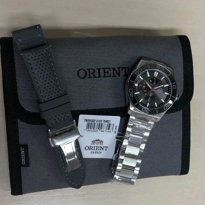 Orient Superior Automático Open Heart YN8SS002 Preto grafite