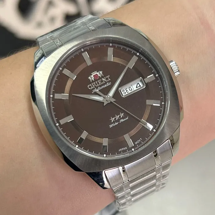 Orient 3 EStrelas Automático Classico F49ss022 Marrom