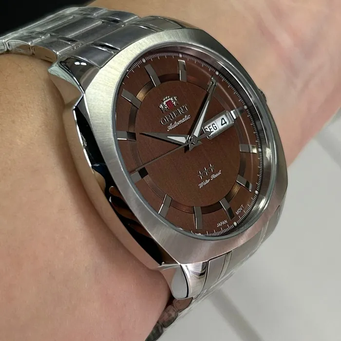 Orient 3 EStrelas Automático Classico F49ss022 Marrom