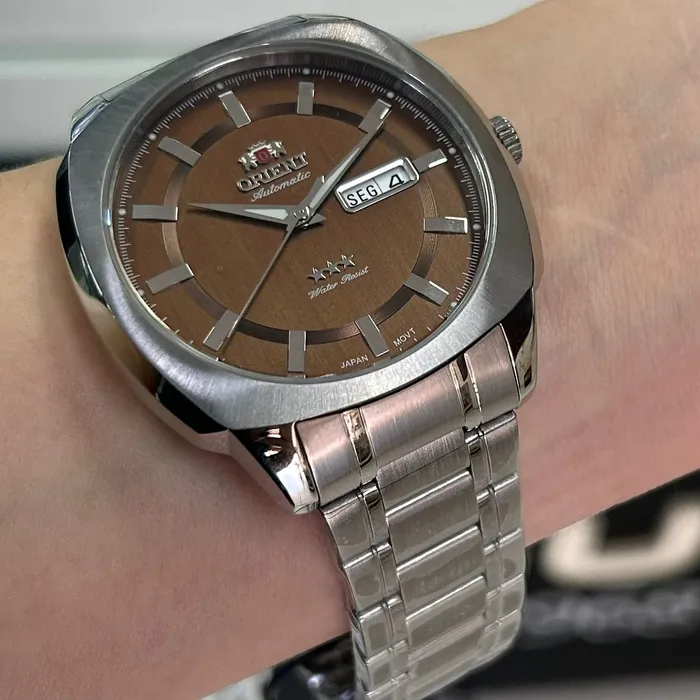 Orient 3 EStrelas Automático Classico F49ss022 Marrom