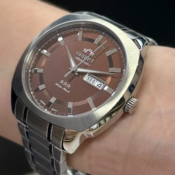 Orient 3 EStrelas Automático Classico F49ss022 Marrom