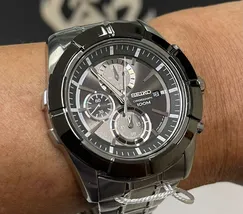 Seiko Quartzo Cronograph 7T92CN/1 grafite - imagem 1