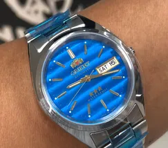 Orient 3 EStrelas Automático classico 469WA3F Azul - imagem 1