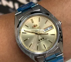 Orient 3 EStrelas Automático classico 469WA3F Champanhe - imagem 1