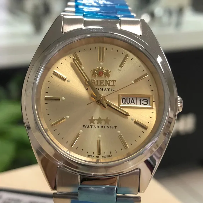 Orient 3 EStrelas Automático classico 469WA3F Champanhe