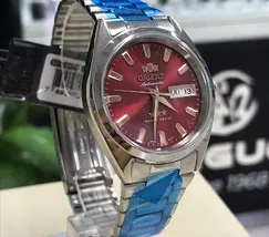 Orient 3 EStrelas Automático classico 469SS084NH Vermelho - imagem 3