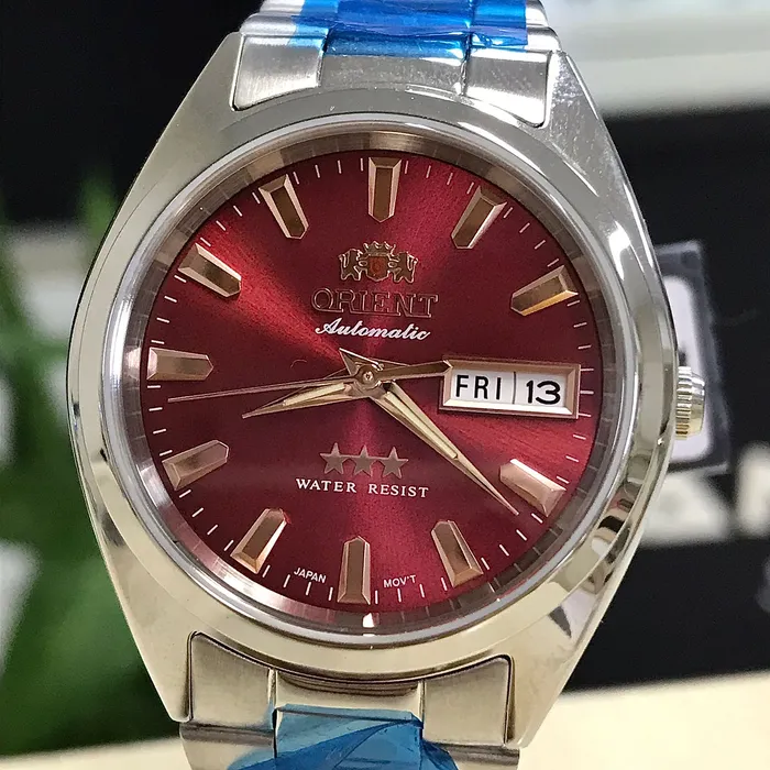 Orient 3 EStrelas Automático classico 469SS084NH Vermelho